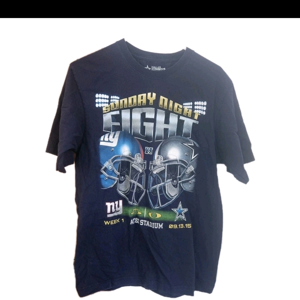 Vintage Dallas Cowboys vs. NY Giants T-Shirt 2015 NFL Week 1 AT&T Stadium Navy M